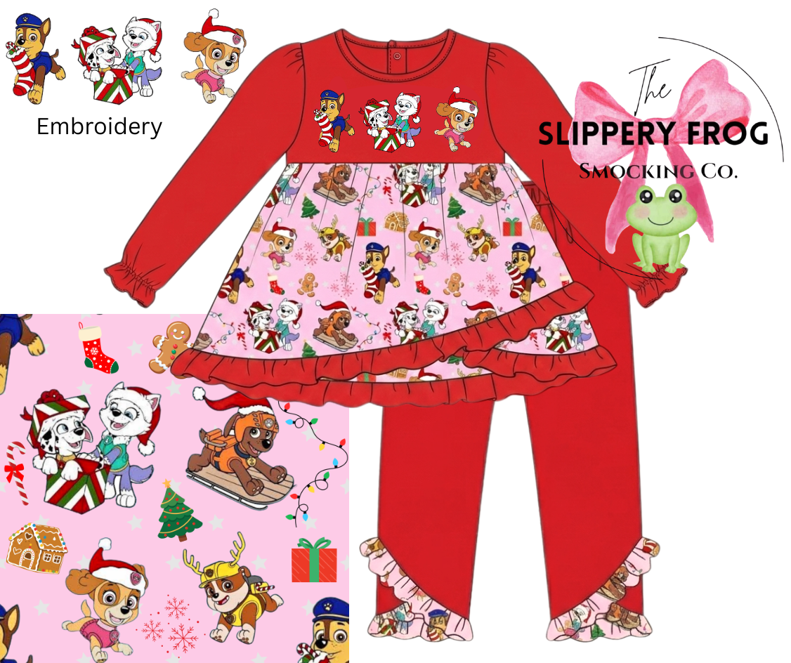Christmas Pups Girl Legging Set