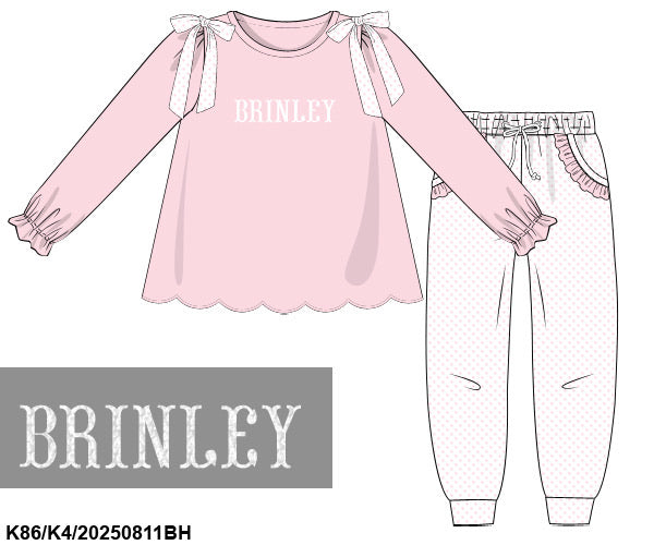 Girls Winter Basic French Knot Pant Sets