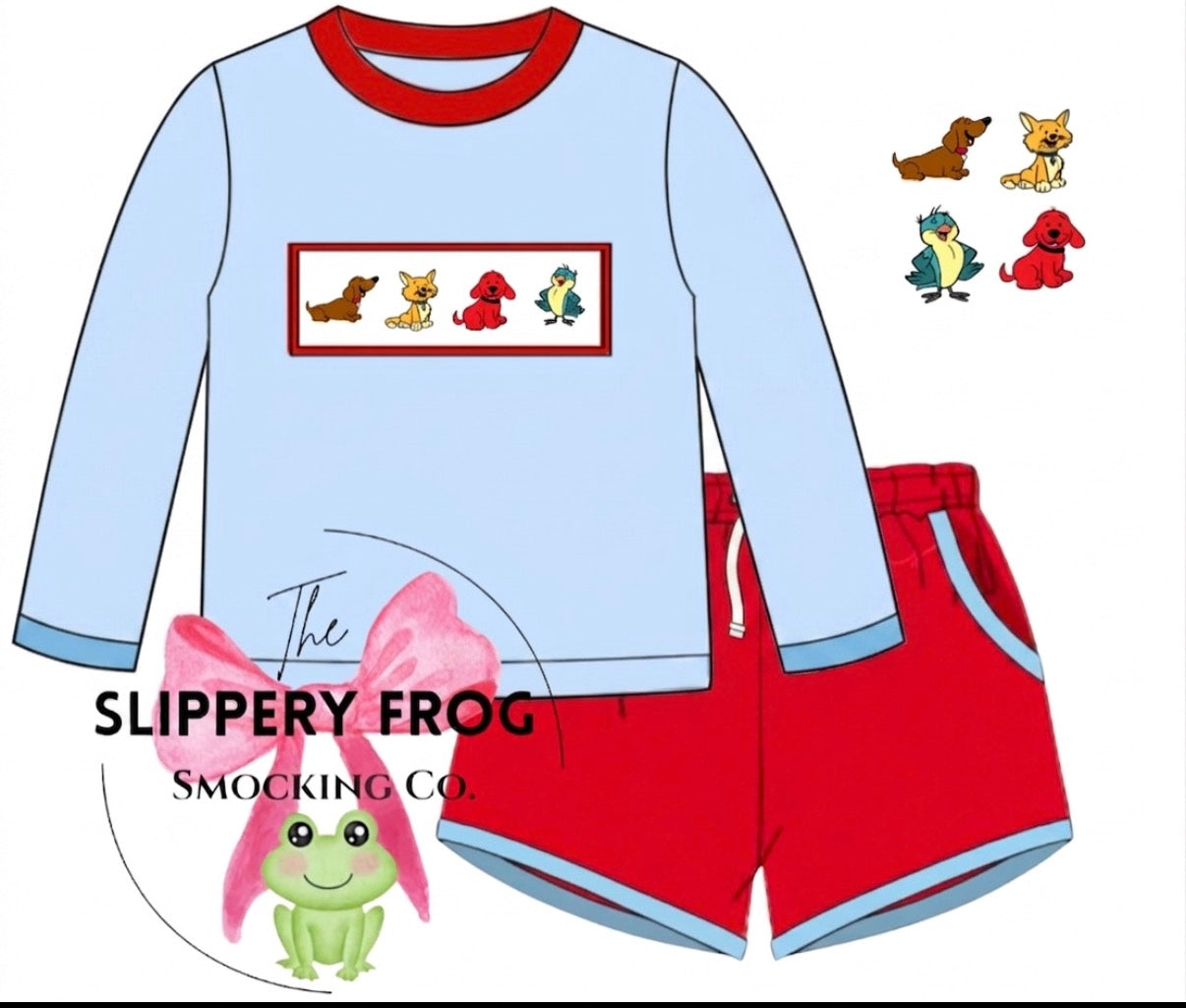 ❤️Big Red Dog boy short set🐾