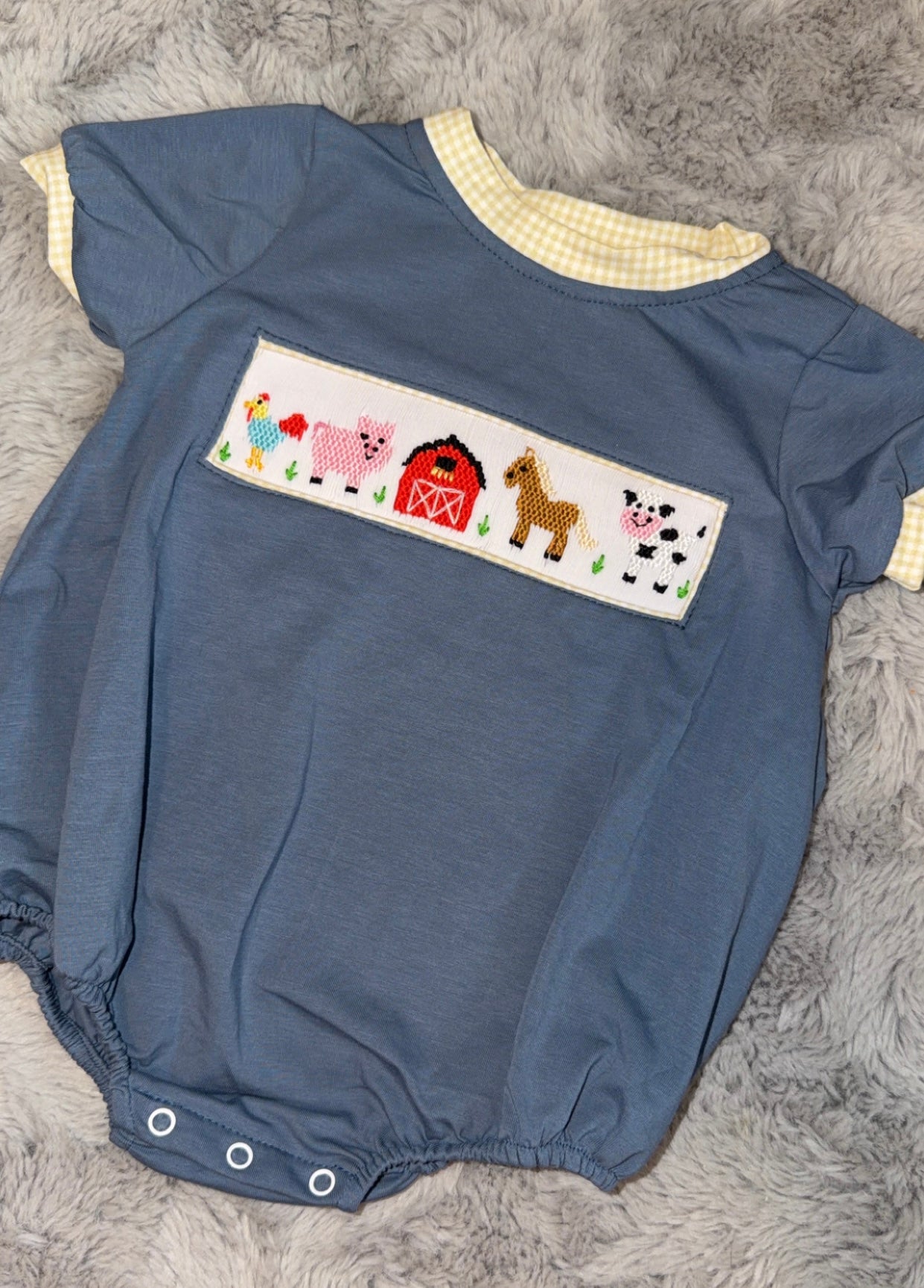 Farm smocked bubble