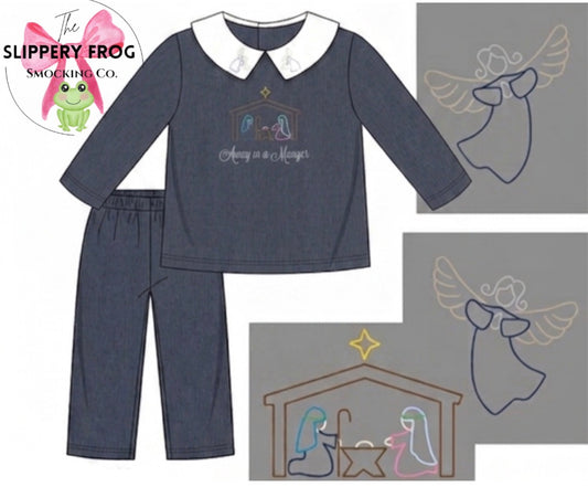 Away in a Manger-boy pants set