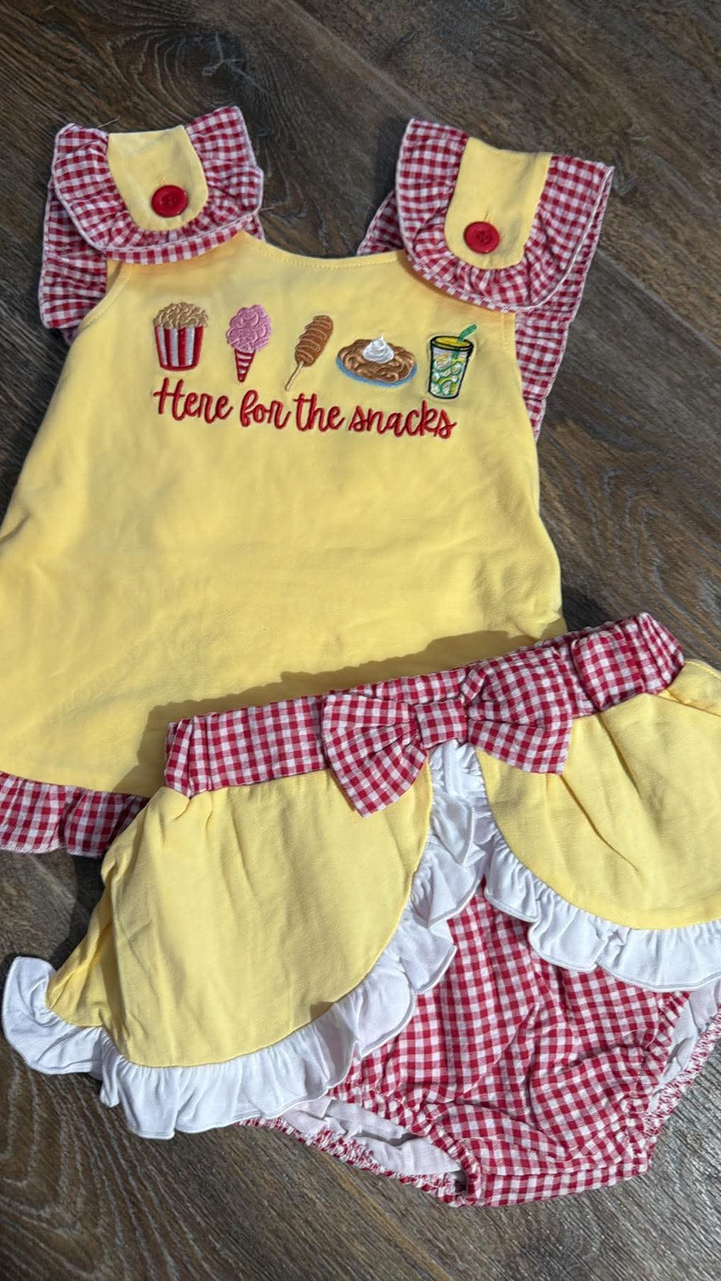Here for the snacks- girl bloomer set