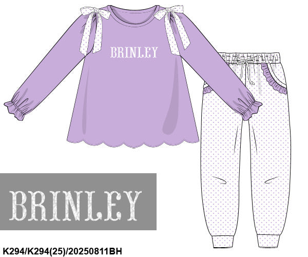 Girls Winter Basic French Knot Pant Sets