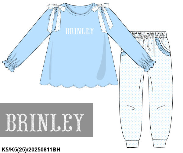 Girls Winter Basic French Knot Pant Sets