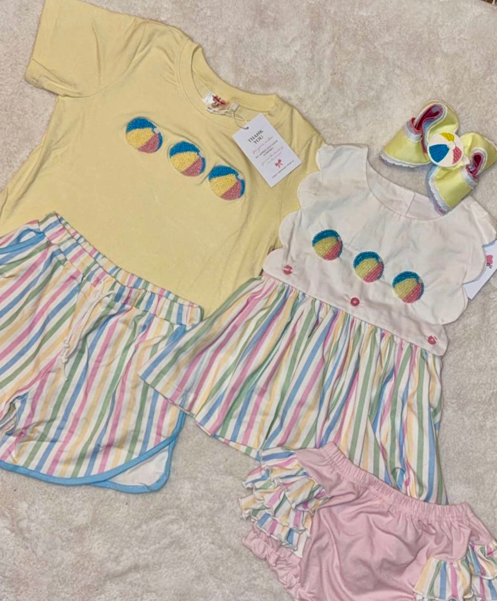 Havin’ A Ball- Beaded beach ball girl diaper set