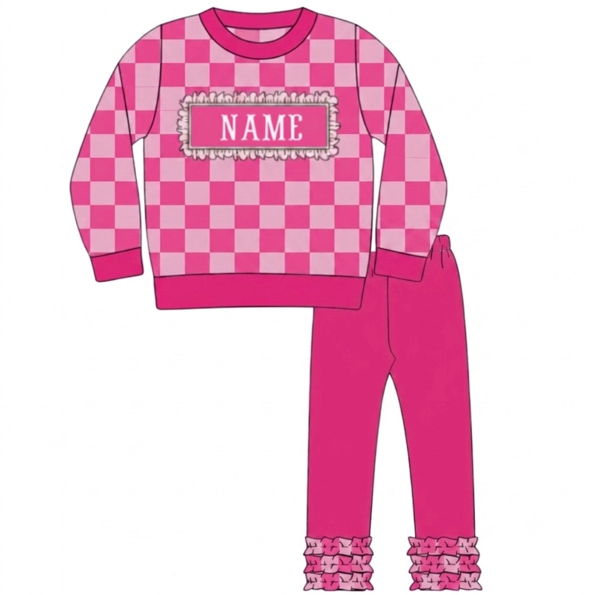 🩷Pink checkered legging set
