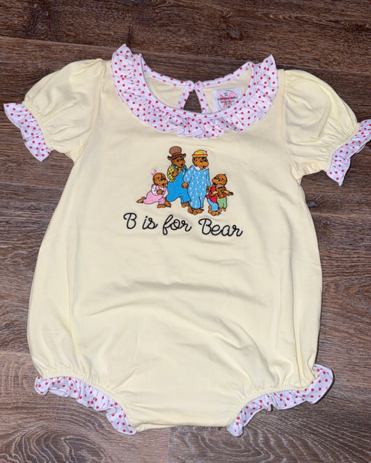 B is for bear girl bubble