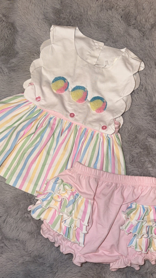 Havin’ A Ball- Beaded beach ball girl diaper set