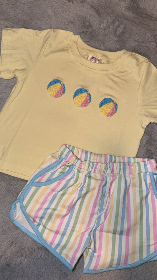 Havin’ A Ball- Hand French Knot Boy Short set